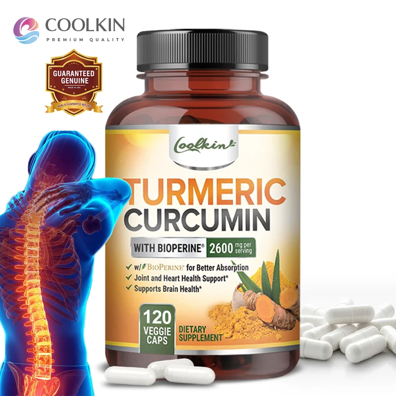 Turmeric Curcumin Capsule - Curcumin-Ergänzungsmittel mit schwarzem Pfeffer, 2600 mg,