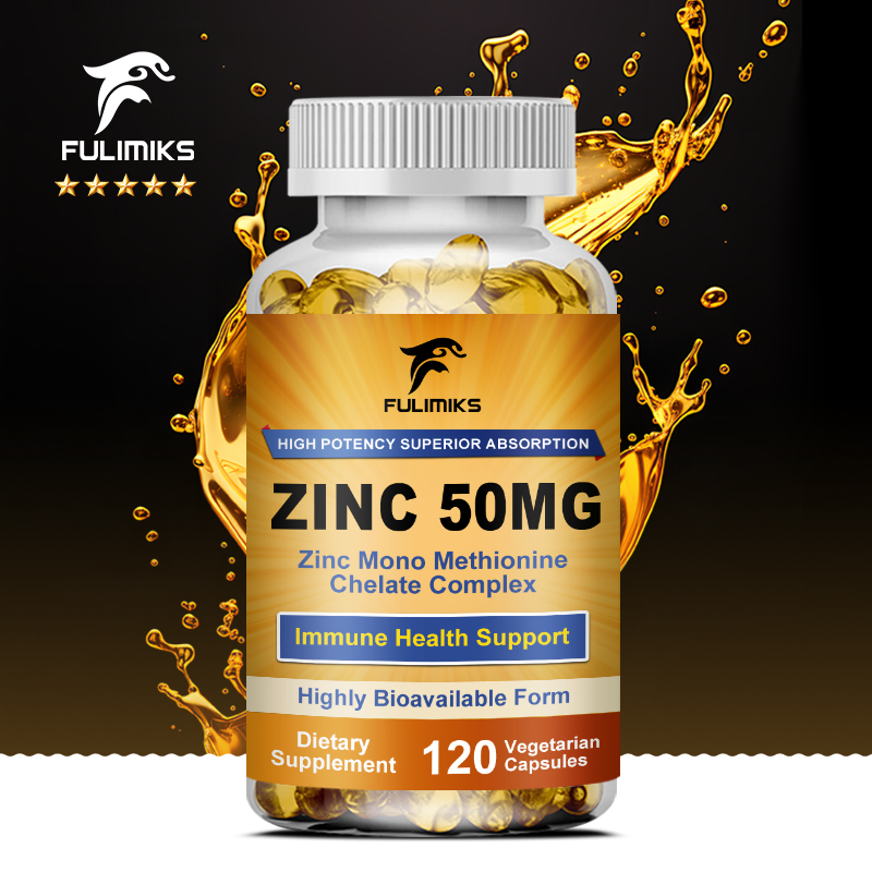 Zinc Supplement 50Mg - Premium-Kapseln aus reinem Zink, 50 mg,