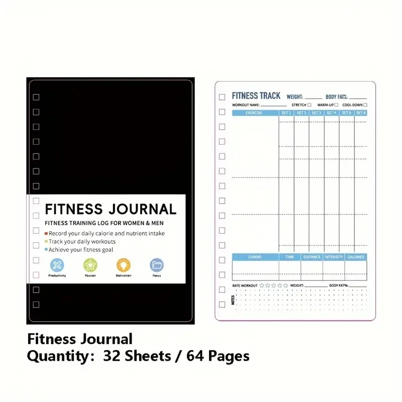 Nutrition Fitness Plan - Spiralnotizbuch für tägliche Übungs- und Ernährungspläne,