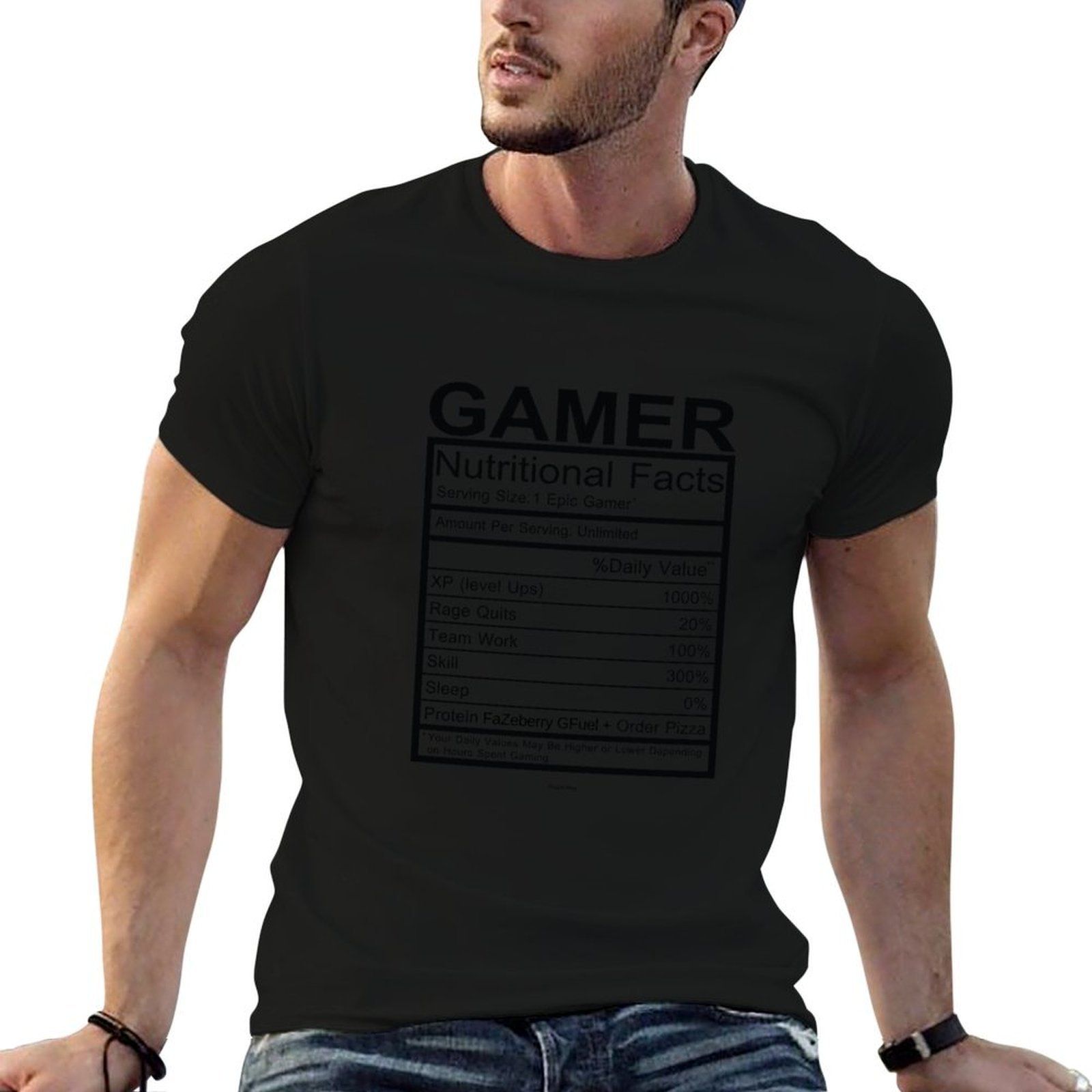 Nutrition For Fitness - Gamer Nutritional Facts Chart T-Shirt Fitness