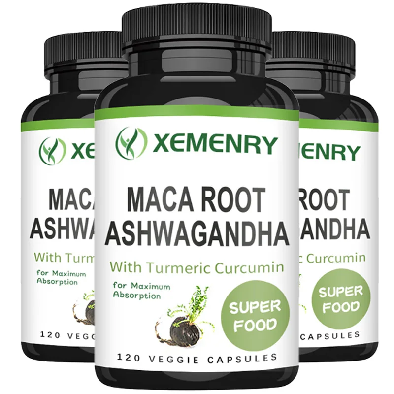 Turmeric Curcumin Capsule - Herren-Ergänzungsmittel – Maca-Wurzel + Ashwagandha mit