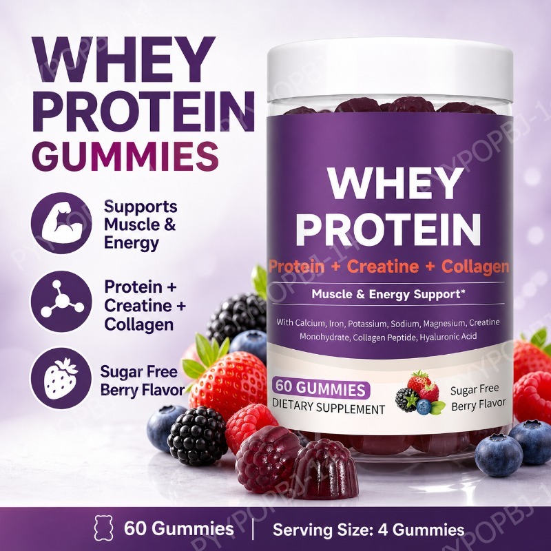 Nutrition Fitness Supplements - Protein-Gummibärchen mit Molkenprotein, Kreatin und Kollagen,