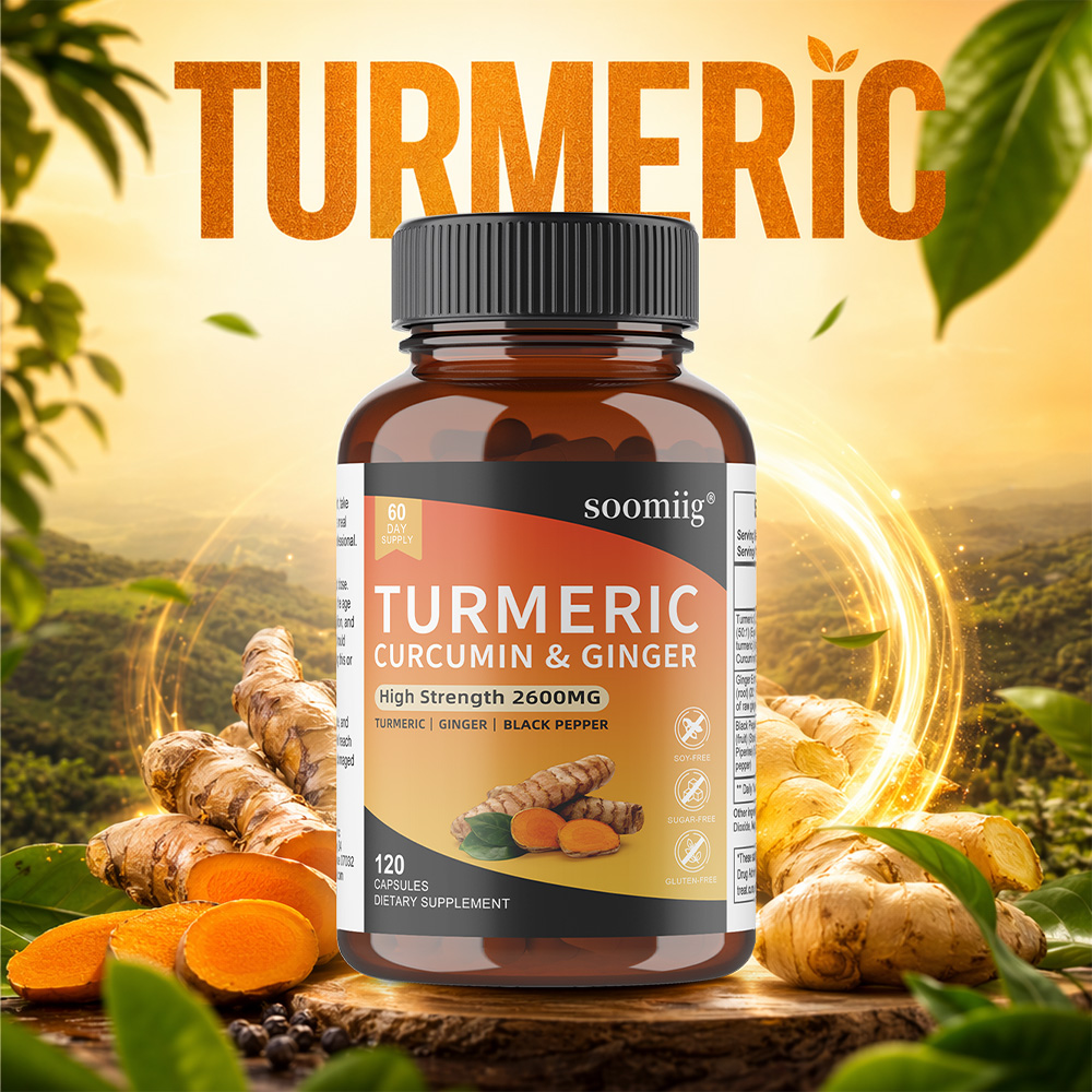 Turmeric Curcumin Capsule - Kurkuma-Curcumin-Kapseln mit Ingwer & schwarzem Pfeffer,