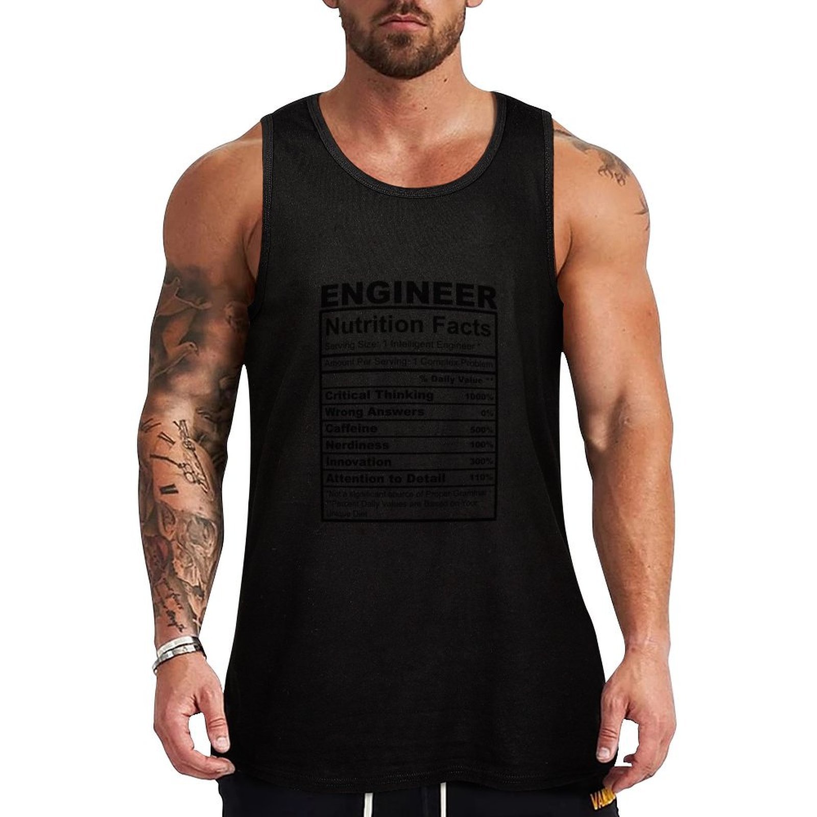 Nutrition For Fitness - Lustiges Ingenieur-Geschenk, Nährwertangaben, Humor, Tank-Top, Fitness-Workout-Tank-Top,