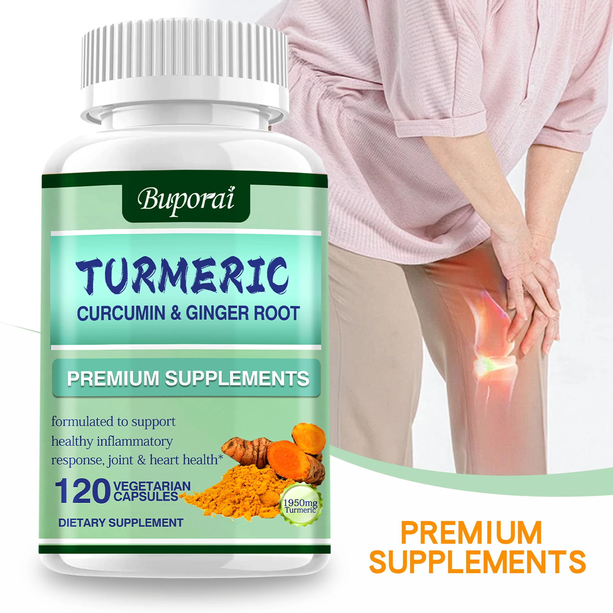 Turmeric Curcumin Capsule - Kurkuma-Kurkumin + Ingwerwurzel – Fördert die