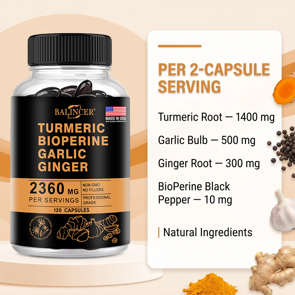 Kurkuma-Ingwer-Kapseln 2360mg  – Turmeric Curcumin Capsule Bewertung und Preis
