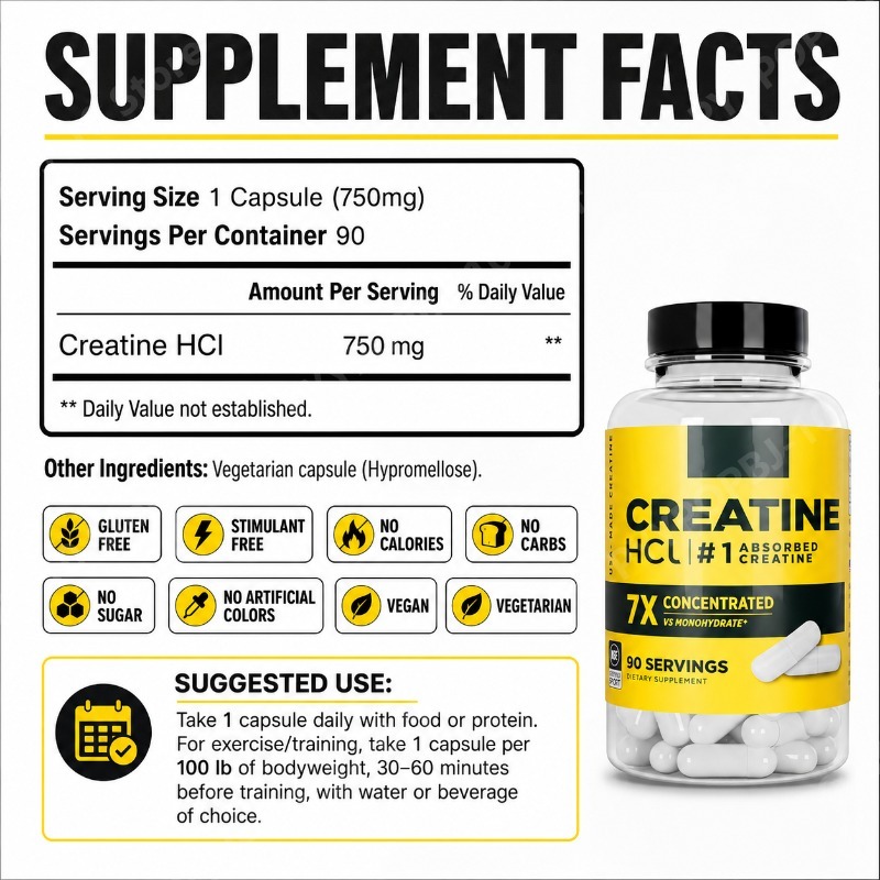 Kreatin HCl 750mg 90 Kapseln F – Nutrition For Fitness Bewertung und Preis