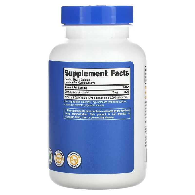 Zinkpicolinat, 50 mg, 240 Tabl – Zinc Supplement 50Mg Bewertung und Preis