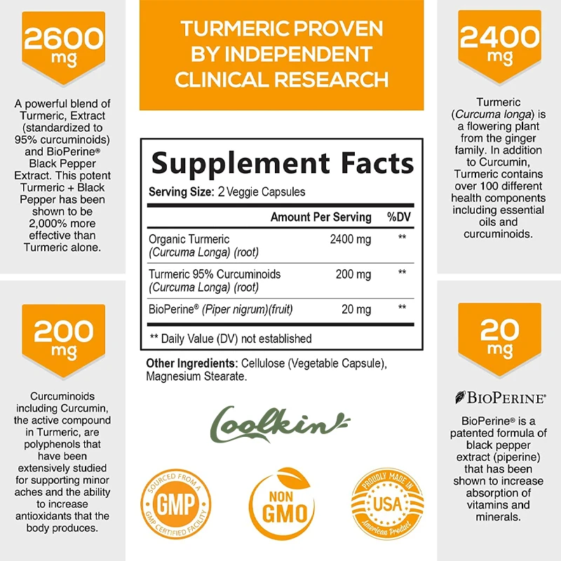 Curcumin-Ergänzungsmittel mit  – Turmeric Curcumin Capsule Bewertung und Preis
